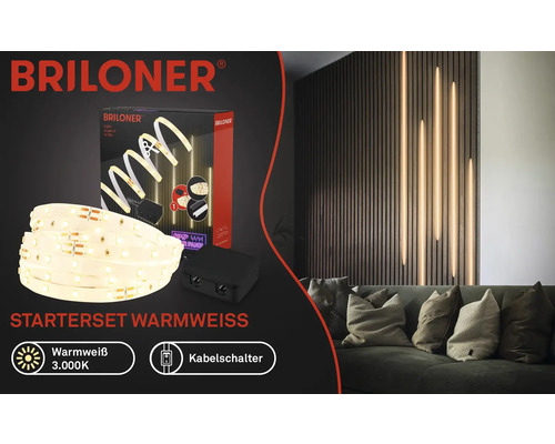 Pimp je Panel LED Strip Starter Set aan/uit 500 lm 3000 K warm wit 2,6 m 230V geschikt voor akoestische panelen