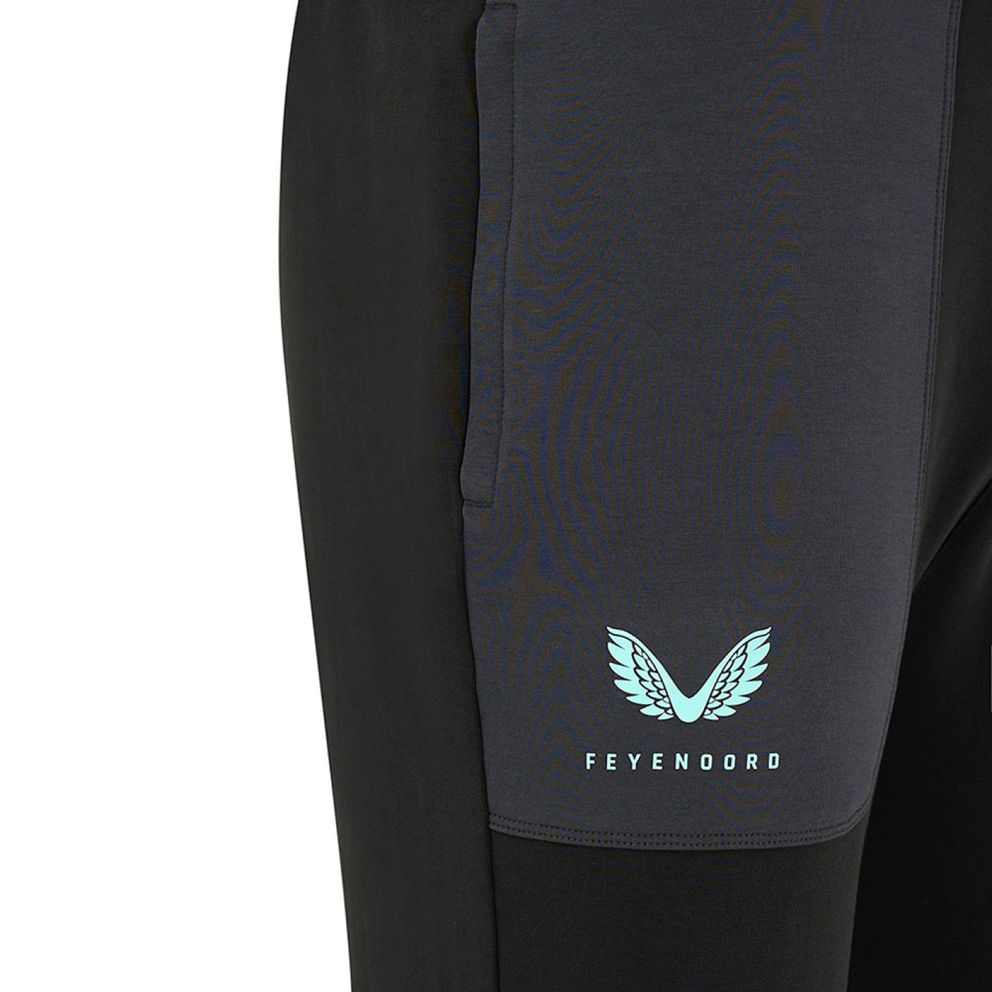 Castore Feyenoord Travel Trainingspak Full-Zip 2024-2025 Lichtblauw Zwart Donkergrijs