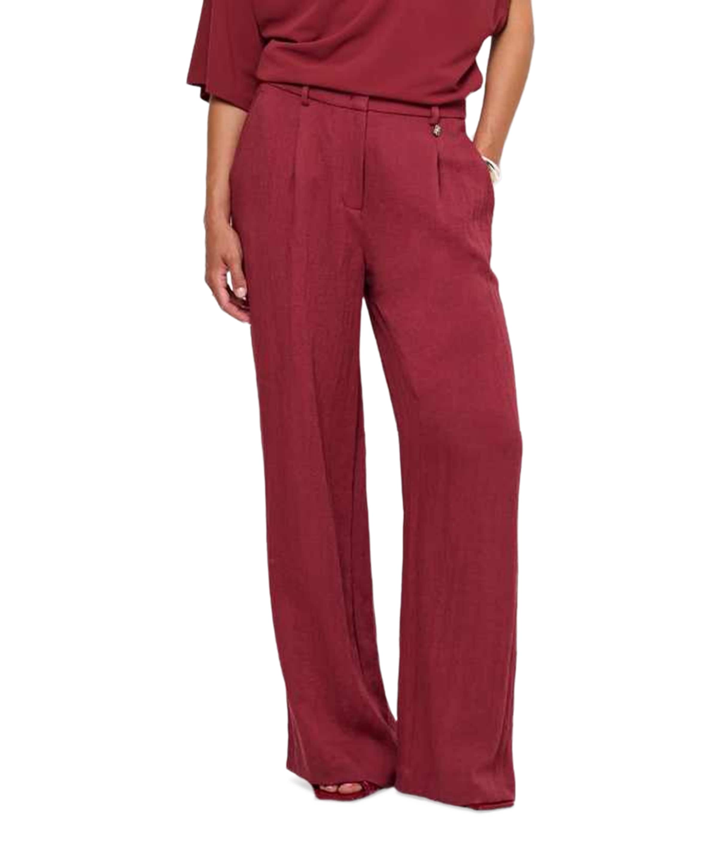 Dante6 Kenila wide leg dames pantalon bordeaux