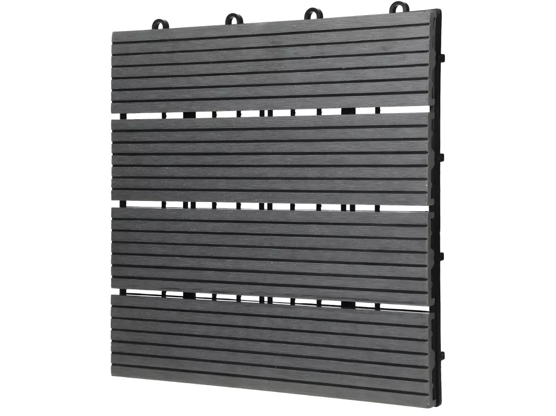 11x Carreaux de terrasse WPC 30x30cm carrelage revêtement de sol anthracite ECD Germany