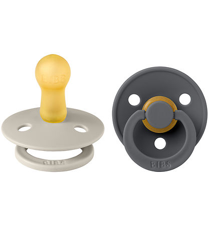 BIBS Colour Schnuller - Gr. 2 - 2er-Pack - Rund - Sand/Iron