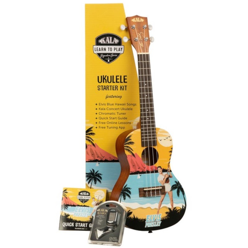 Kala Learn To Play Elvis Blue Hawaii concert ukelele set