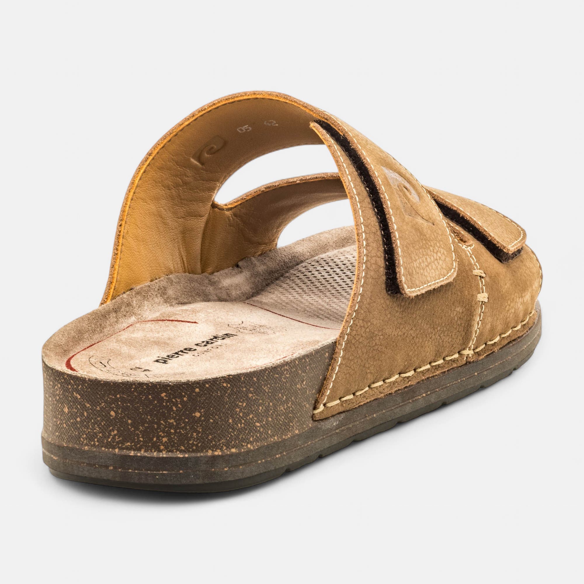 Mules semelle liège Homme en cuir beige