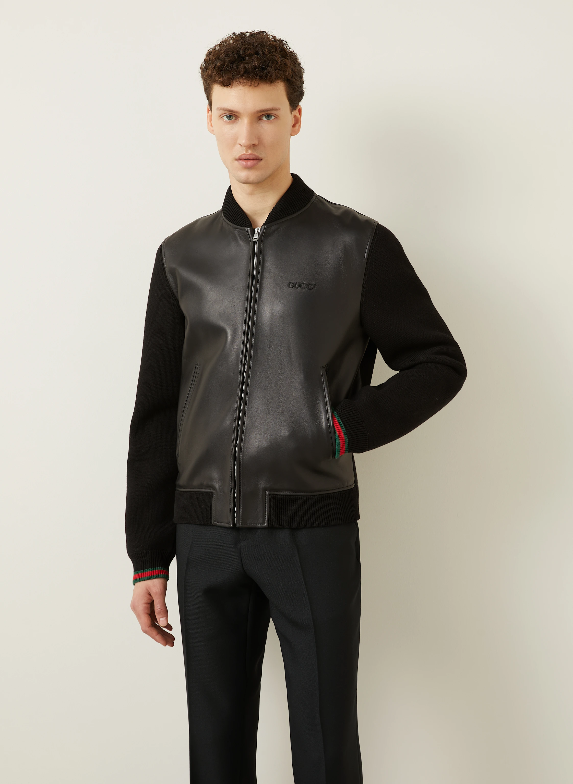 GUCCI Lederjacke im Materialmix