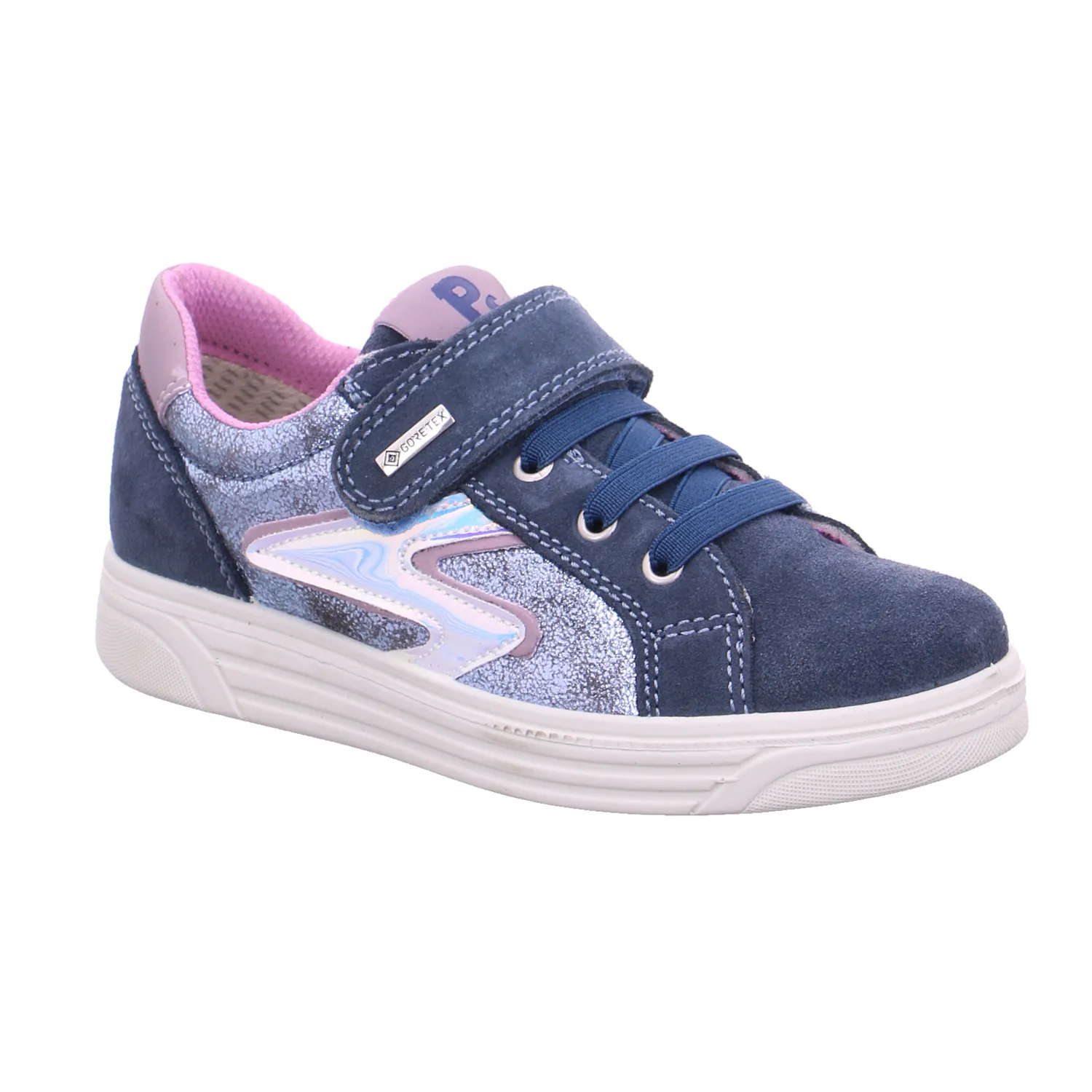 PRIMIGI Mädchen-Halbschuh Klett Blau Leder  Sneaker