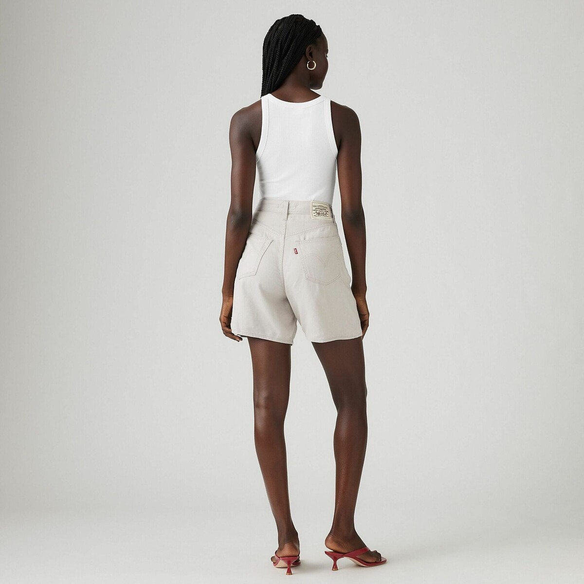 LEVI'S<br>Shorts folgados de cintura alta em mistura de linho