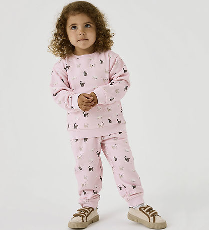 Name It Sweatshirt - NmfBrigitta - Ballerina/Melange m. Katzen