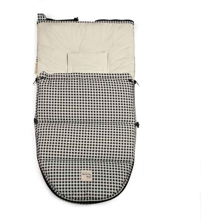 Walking Mum Winterfußsack Gruppe 0 I Love Vichy schwarz