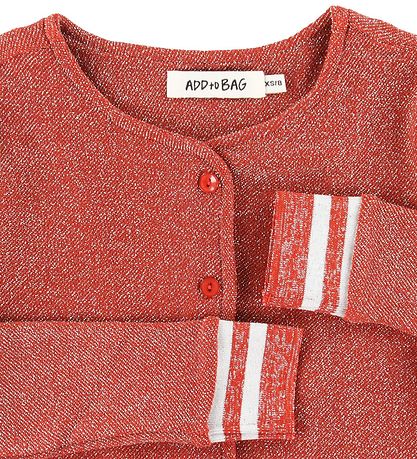 Add to Bag Cardigan - Gebranntes Rot m. Glitzer