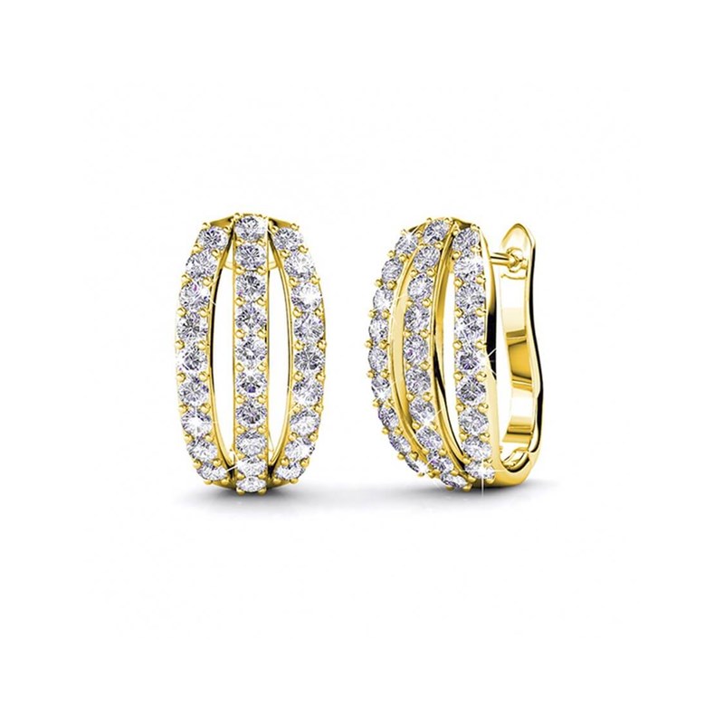 Boucles d'oreilles Elegant - Doré et Cristal