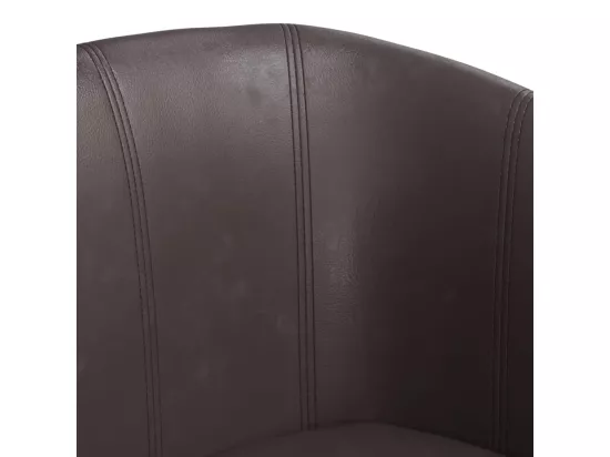 Fauteuil cabriolet avec repose-pied marron similicuir