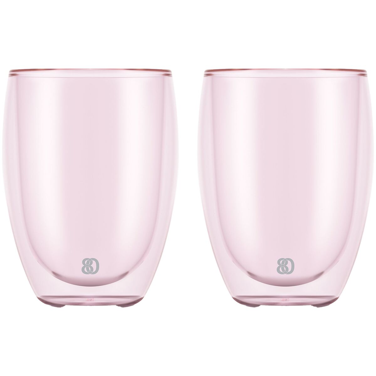 PAVINA dobbeltvegget glass 35 cl 2-pakning, rosa