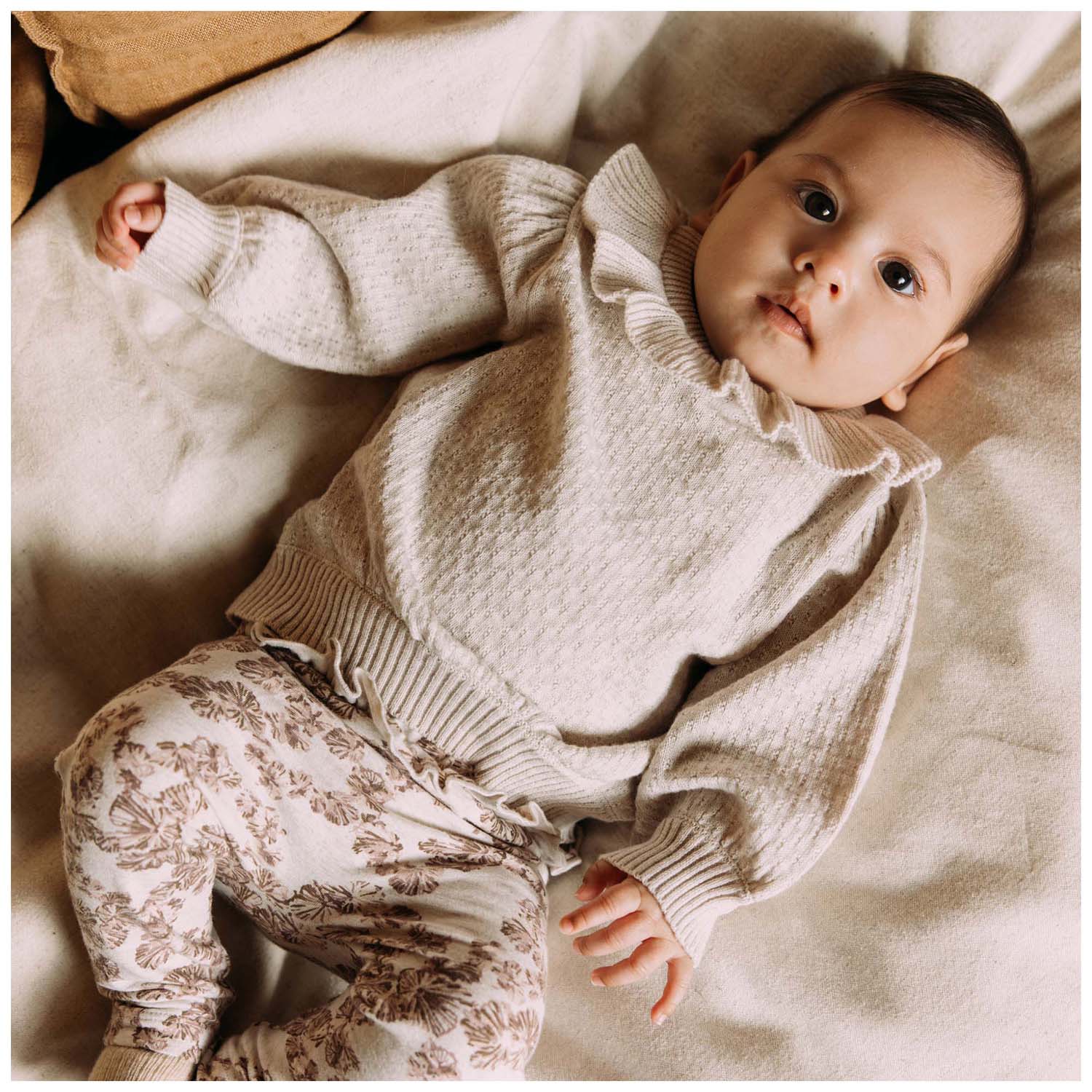 Sweet Petit baby legging  all over print beige