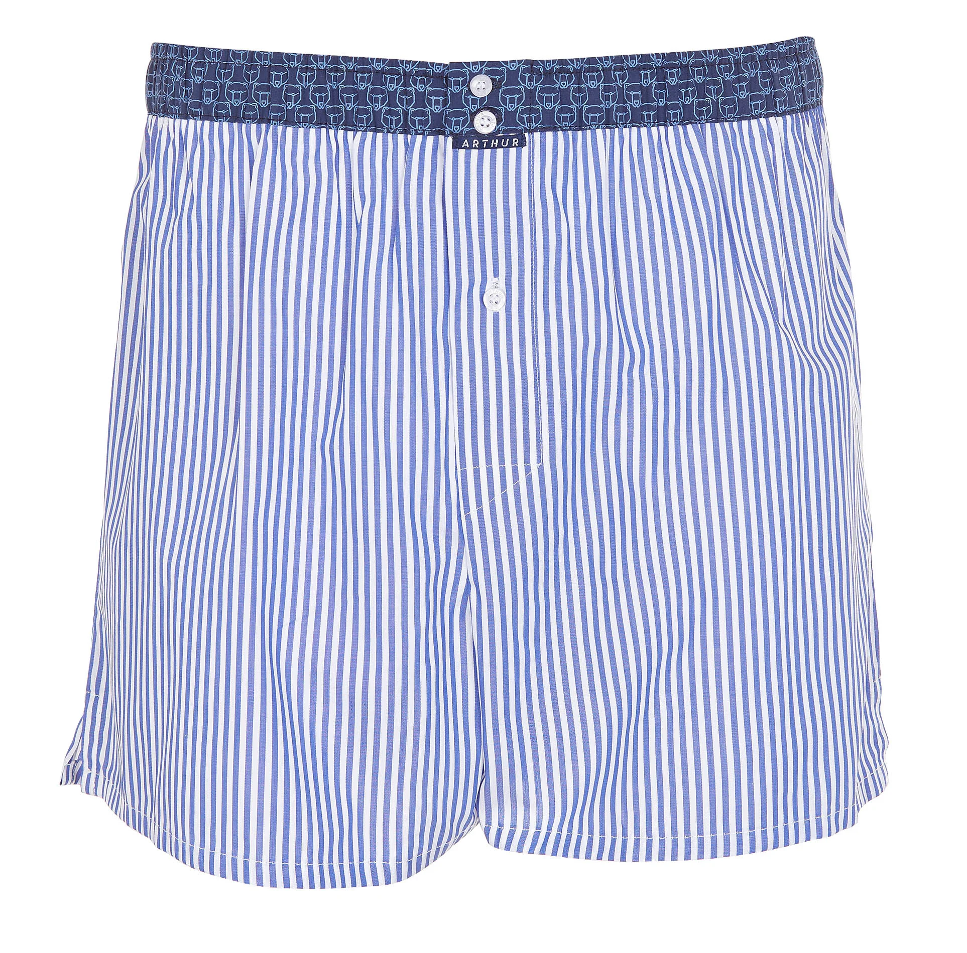 Caleçon rayé en coton | Bleu