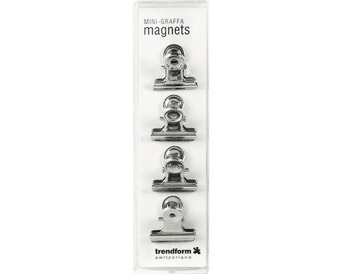 Magnetische clip mini-graffiti set van 4, verchroomd