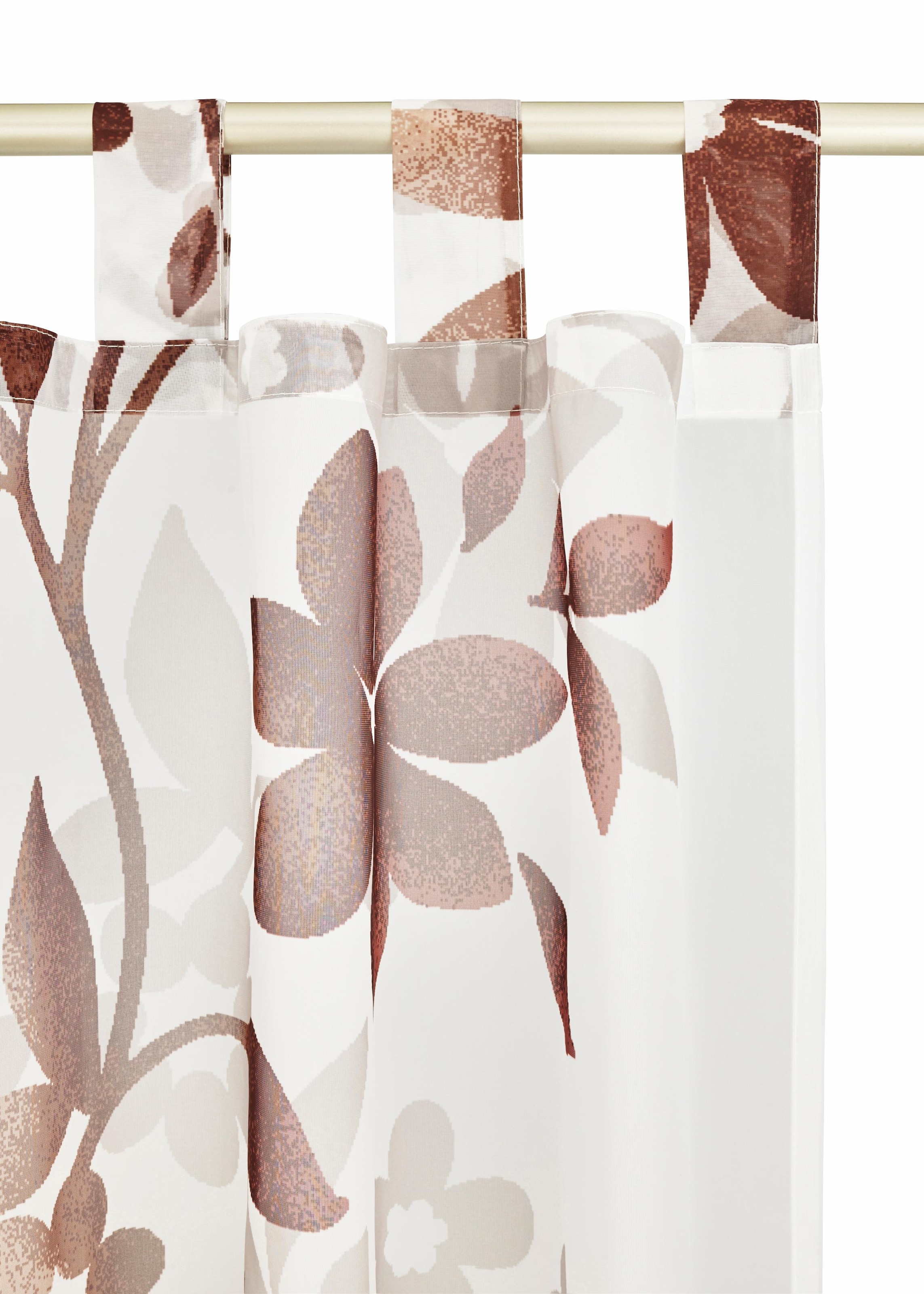 Home affaire Gardine »Ina« Schlaufen 2 Stk. tlg. 2-er Set, einseitig floral bedruckt, Voile, Blumen