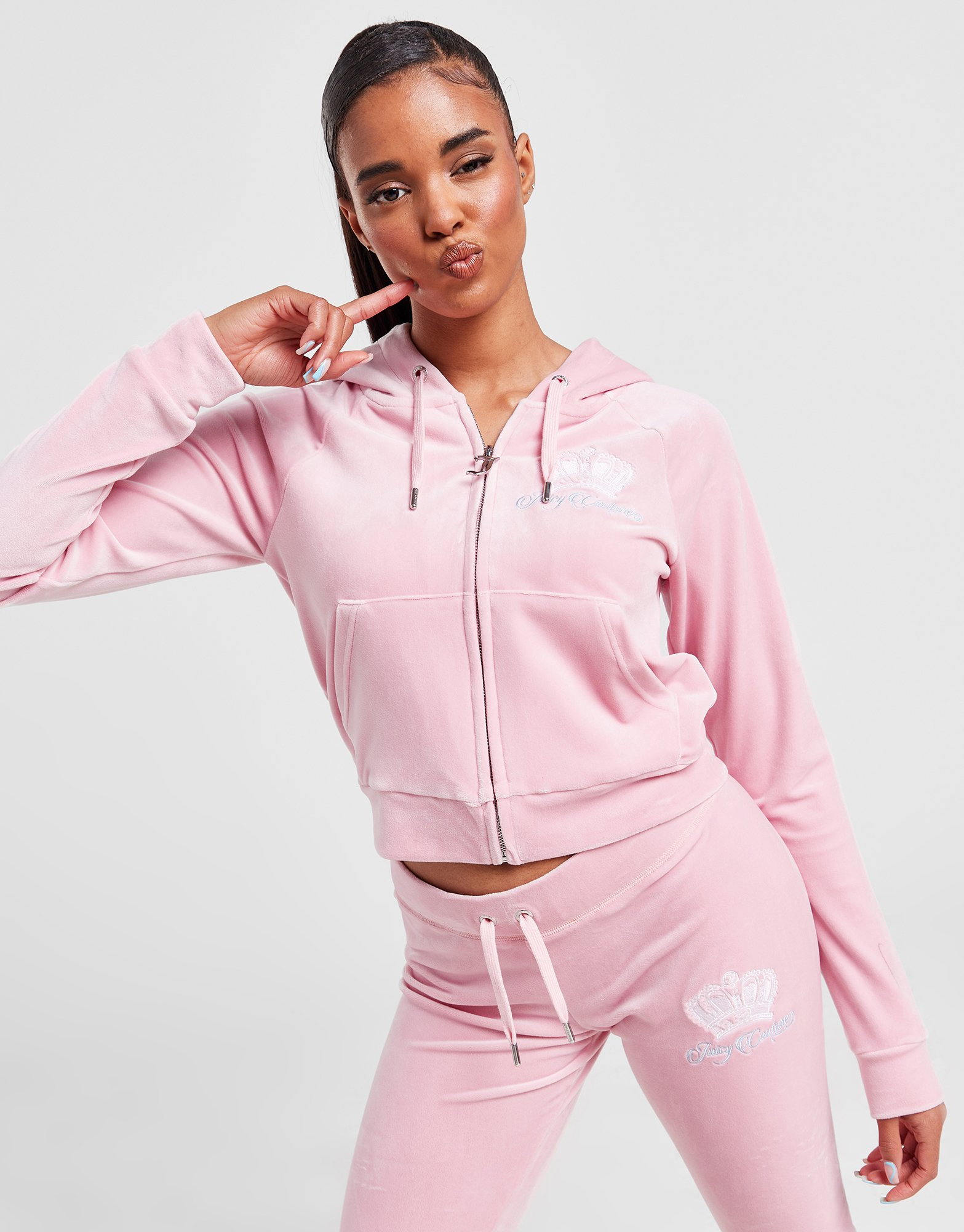 JUICY COUTURE Sweat à Capuche Zippé Royalty Velours Femme