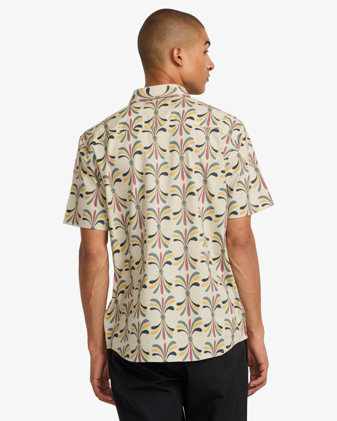 Rvca LA Eye Floral Woven SS Light Khaki