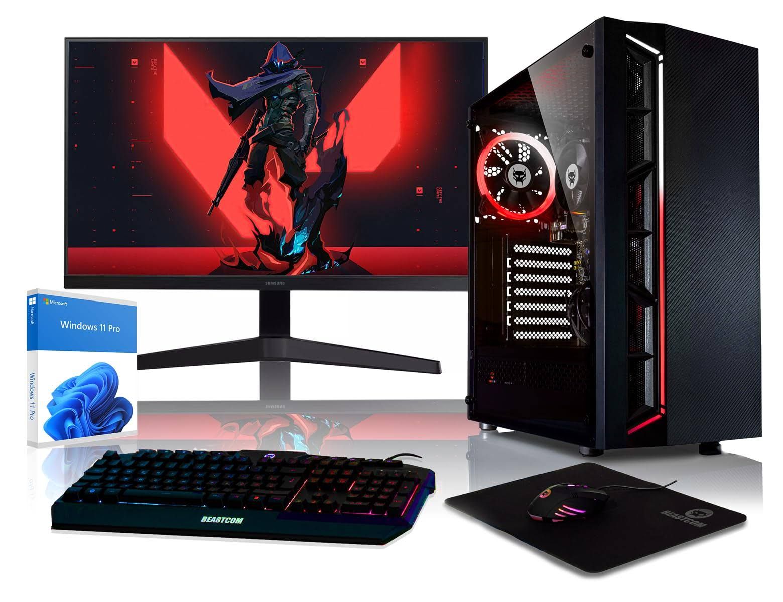 BEASTCOM Q3 | PC Gamer Complet | AMD Ryzen 5 4X 3,90GHz | 16Go RAM | 1To SSD | 4K Vega 11 Cœurs Graphique | Écran LED 24
