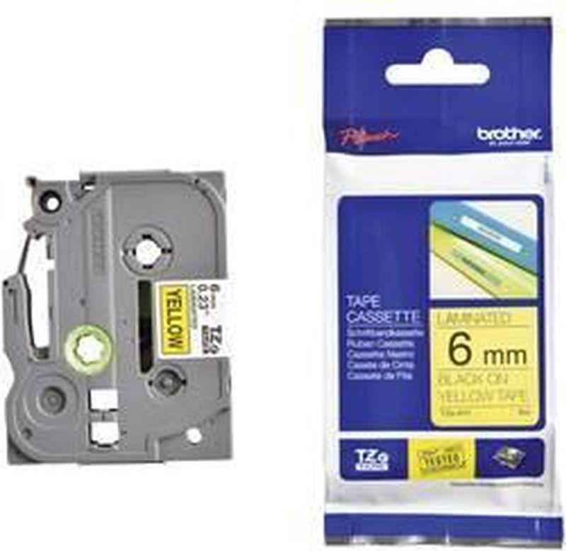 Brother - TZe-611 - Tape - Zwart op Geel - 6 mm - Origineel
