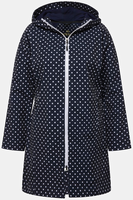 Softshelljacke, Punkte, wasserabweisend, Kapuze