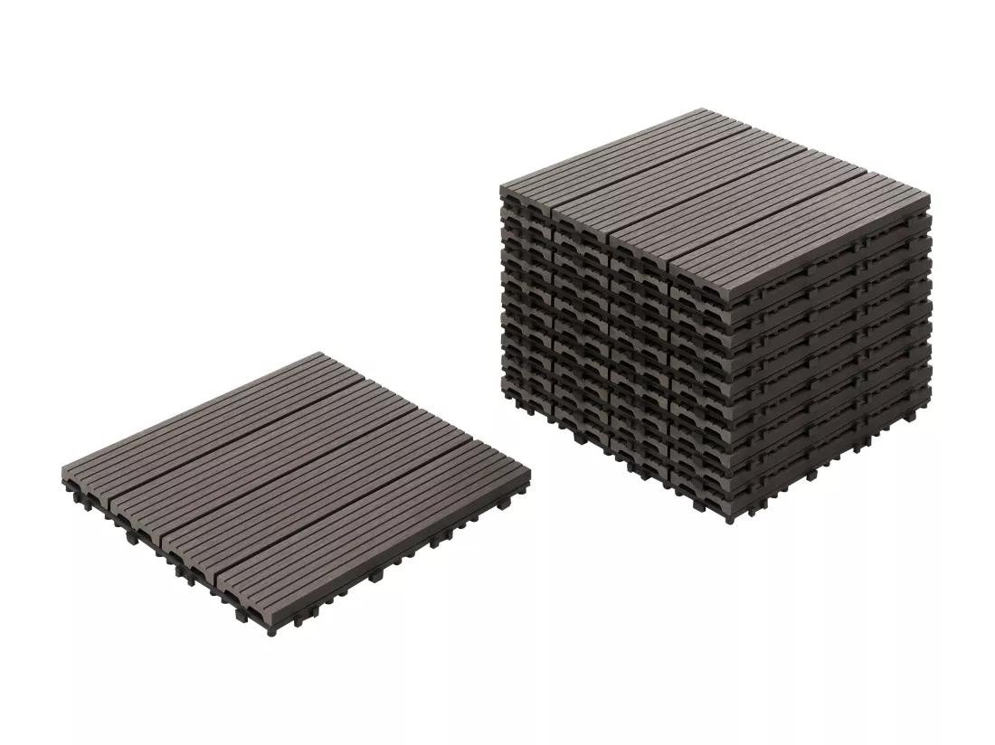 Caillebotis ATELETA Composite bois-plastique (WPC) Gris graphite