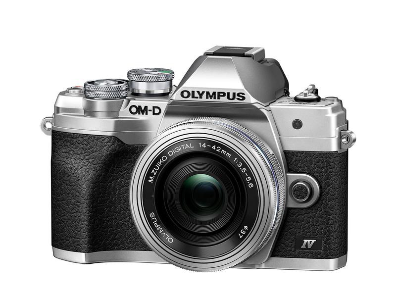 OM-System Fotokamera E-M10 Mark IV Kit 14-42 Silber Kompakte Fotokamera mit Bildstabilisator und Sucher