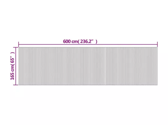 Cloison de séparation naturel clair 165x600 cm bambou