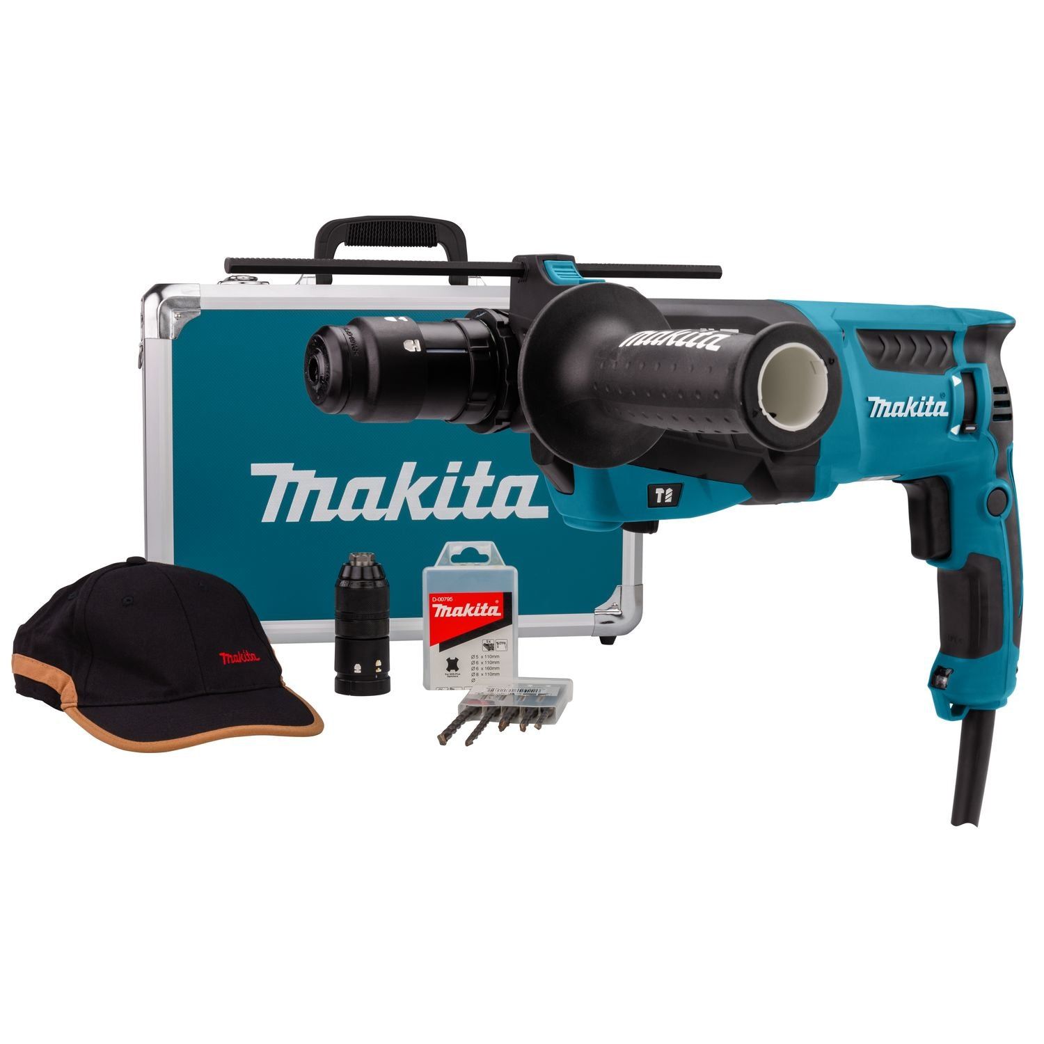 Makita HR2631FT13 Combihamer SDS-Plus 2,4J   snelwisselboorkop   5 boren 800W in koffer