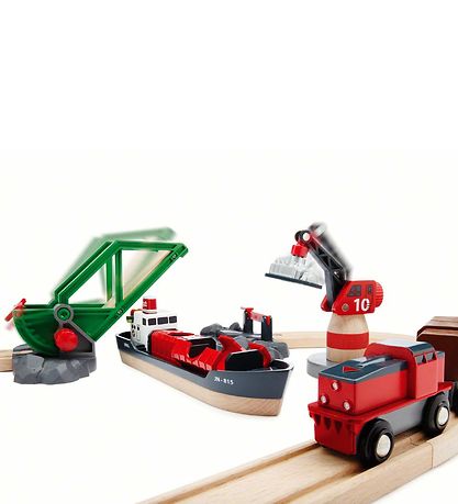 BRIO Togbane Havnes?t - 16 dele - Rød 33061