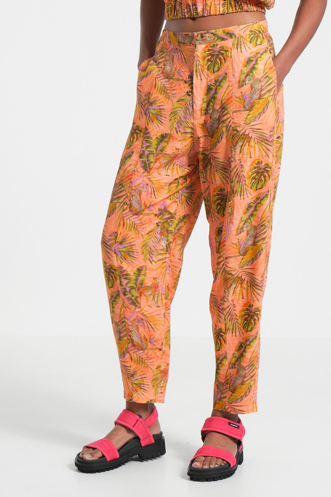 Pantalon lin mangue tropical