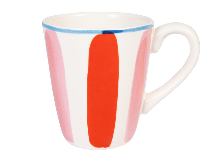Beker 0.35L Even Bijkletsen Everyday Stripes Pink Red