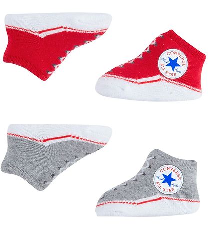 Converse Strømper- 2-pak - Gråmeleret/University Red