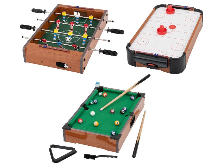 Mini tafelvoetbal, airhockey of biljart