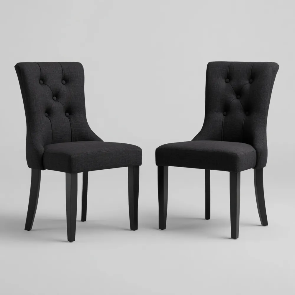 Esszimmerstuhl Set 45x55x95 cm - Dunkelgrau - Klassisches Design