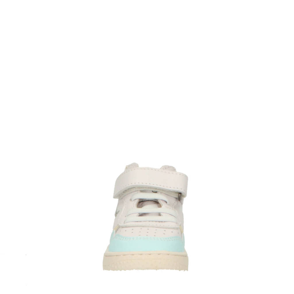 Shoesme leren sneakers wit/blauw/roze