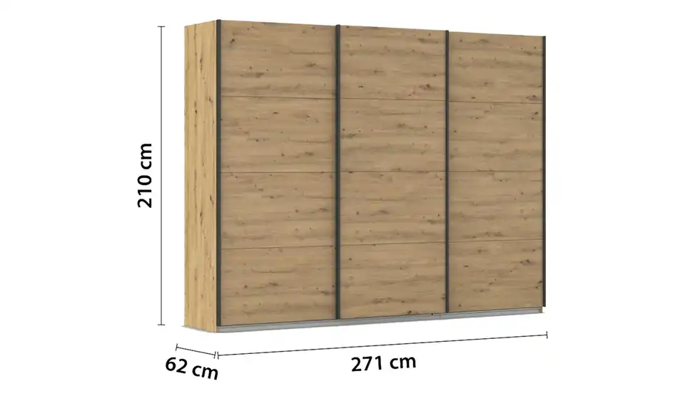 Schwebetürenschrank 271 cm 3 Stück