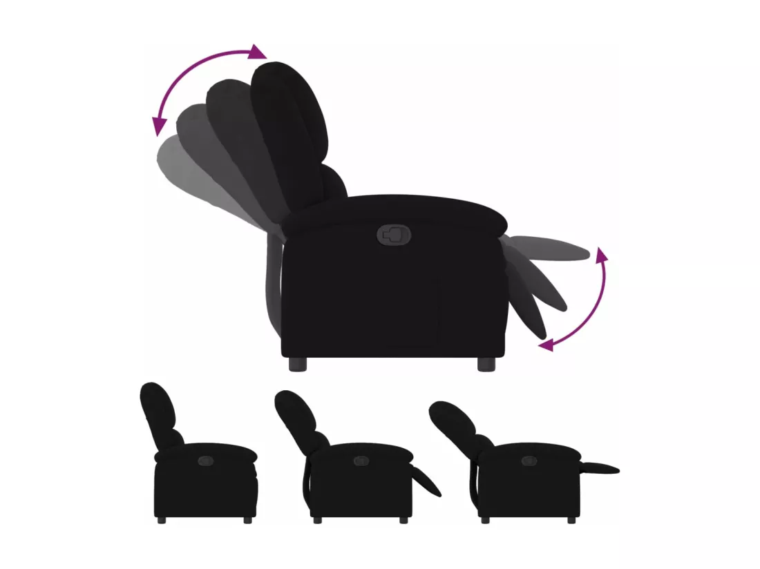 Fauteuil inclinable noir velours