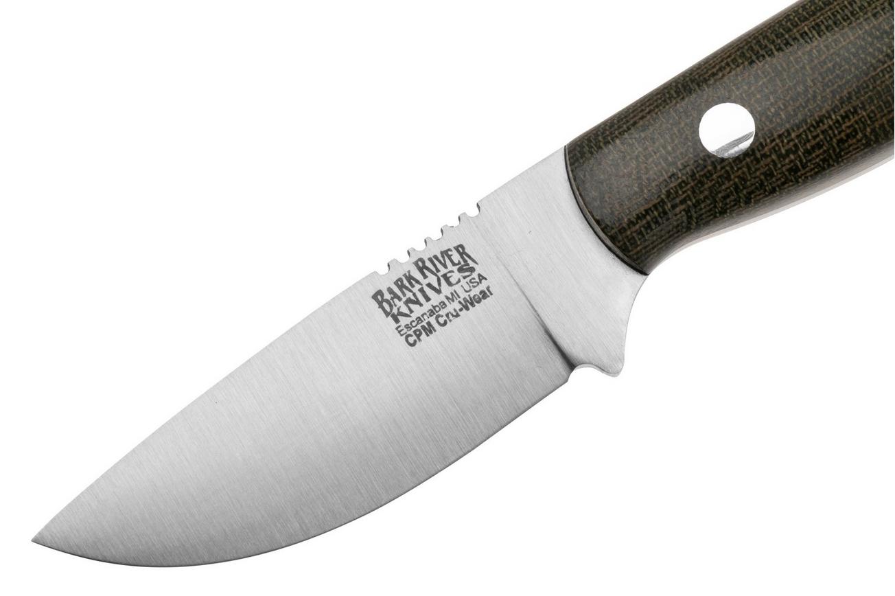 Bark River Bravo Necker K07-061GCM CPM Cru-Wear, Green Canvas Micarta, nekmes
