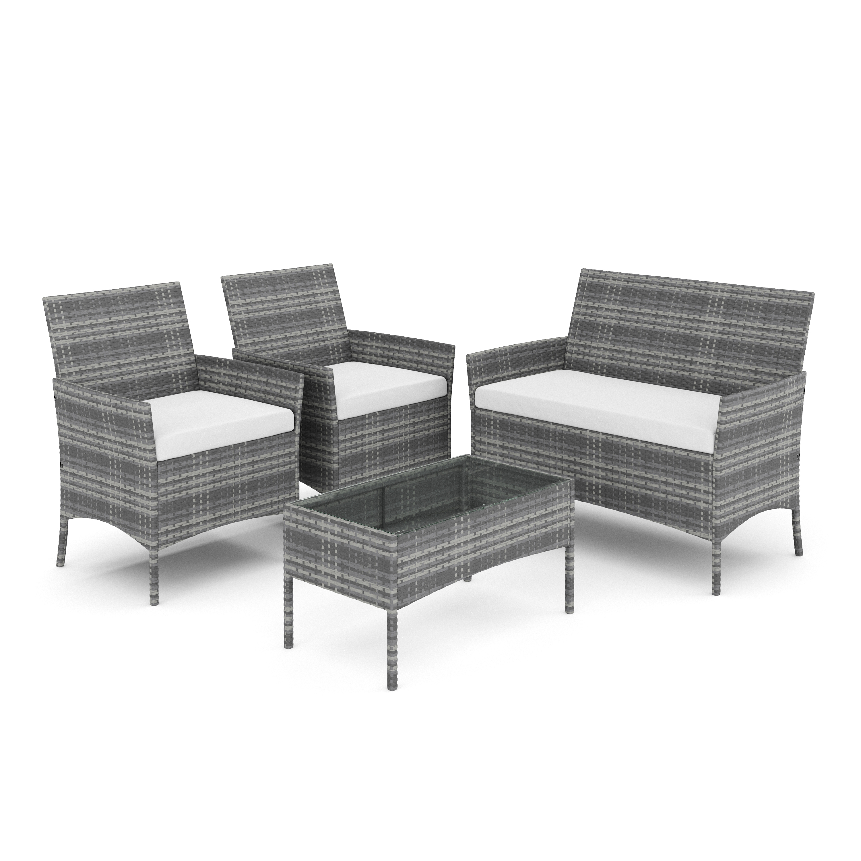 Gartenset Rattan MOLDE grau/beige