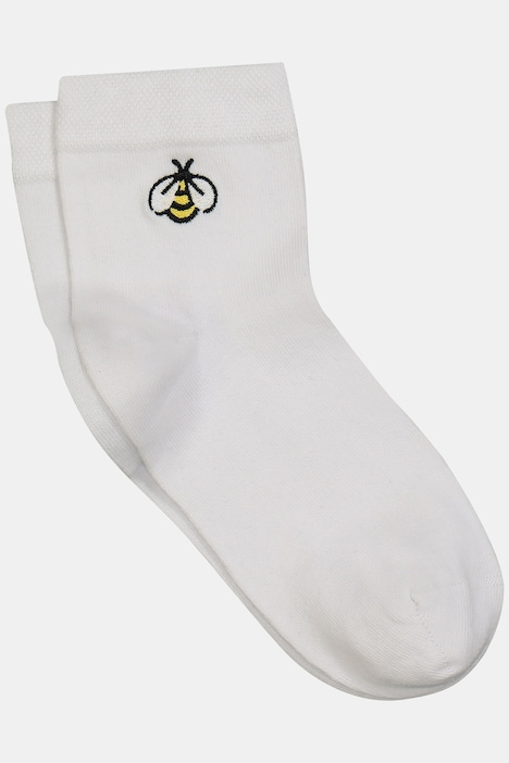 Socken, Bienen-Stickerei, kurzer Schaft