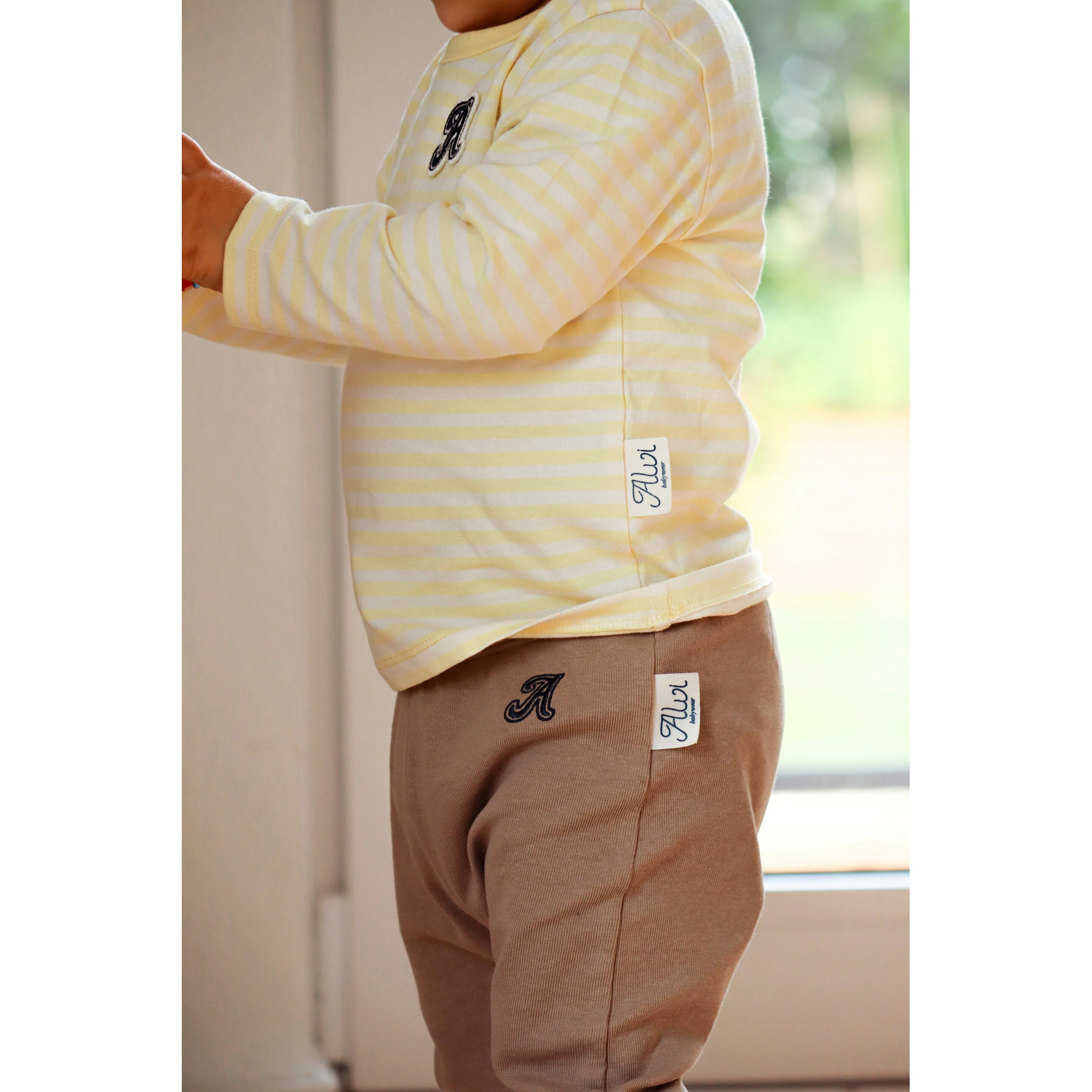 Alvi Shirt langarm Ringel gelb/natur