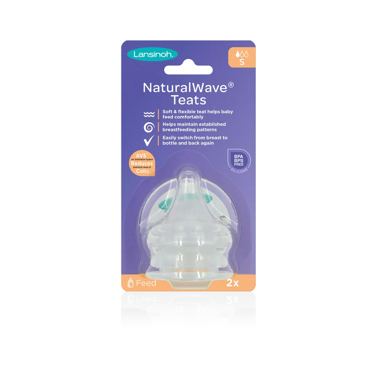 Lansinoh - Naturalwave Flaskesut - slow flow - 2 stk