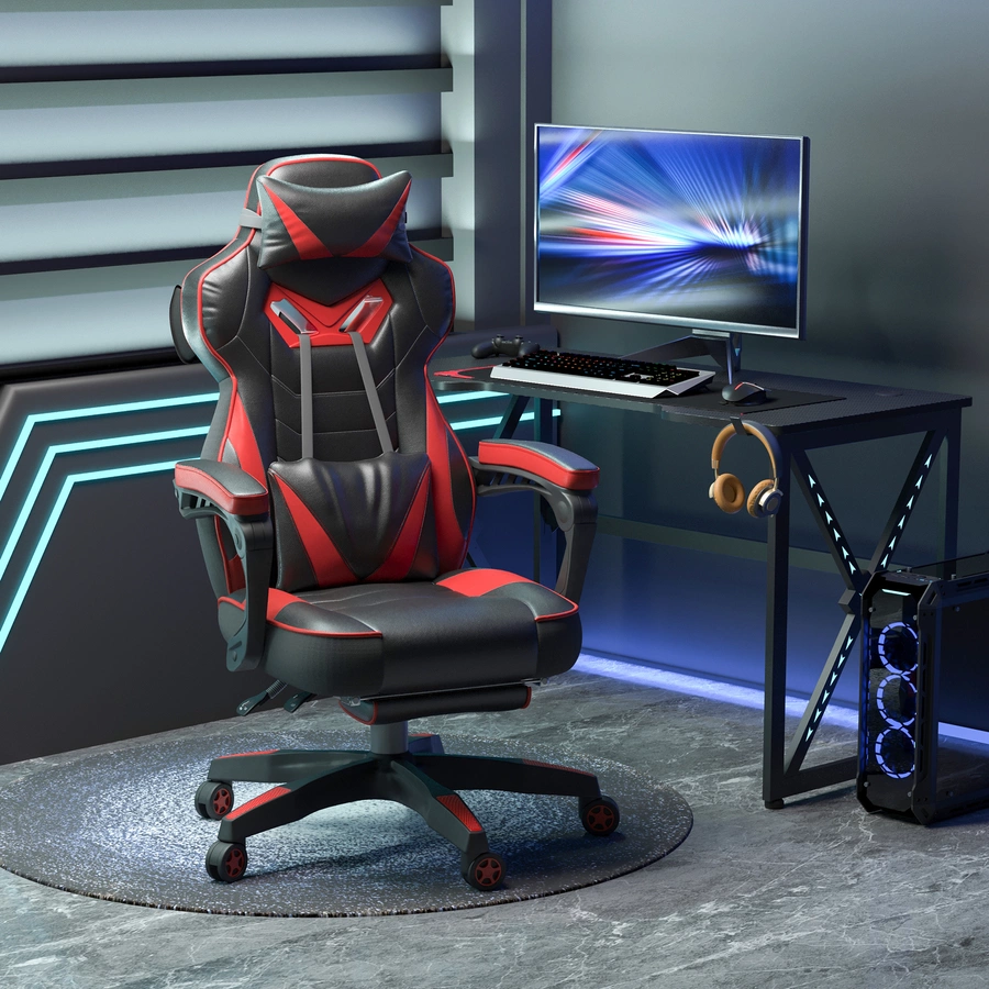 Vinsetto Gamingstuhl mit Liegefunktion schwarzrot