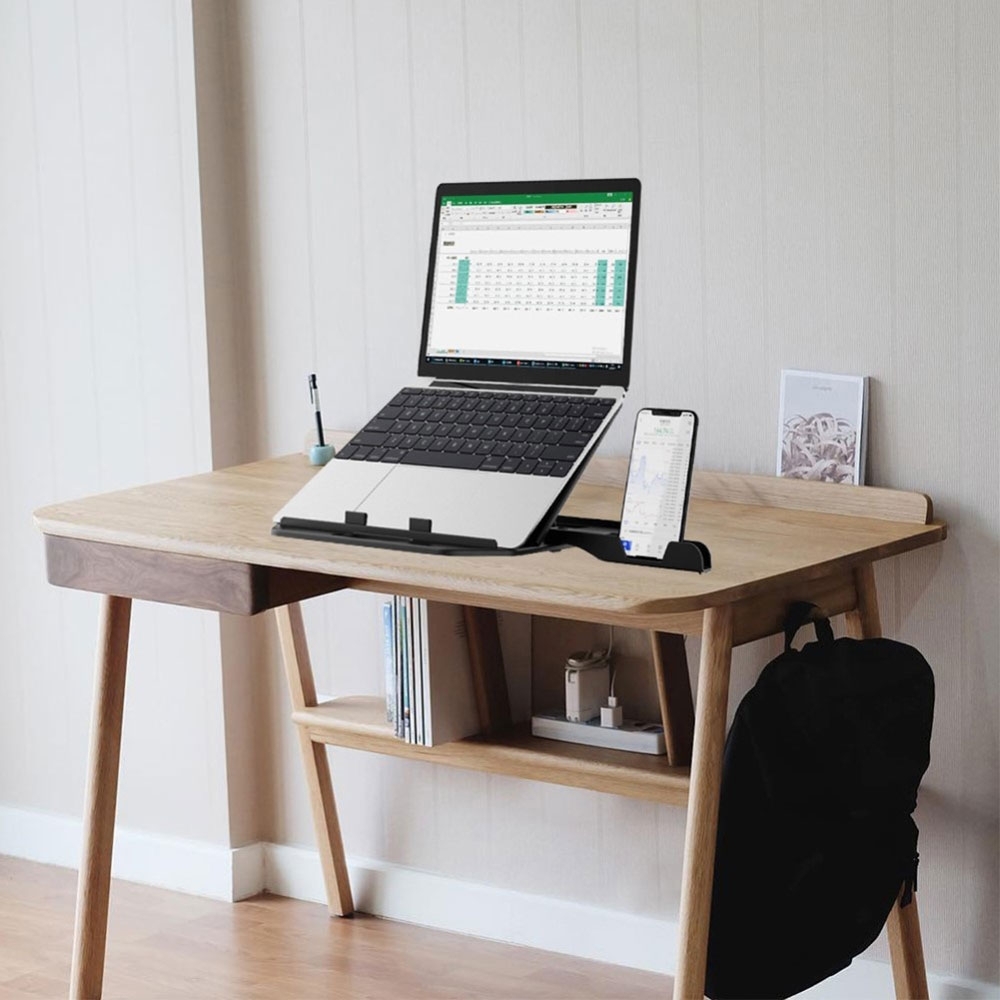 360° Drehbarer MacBook / Laptop Kühler Ständer Halterung mit Lüftungsschlitzen   Handy Halterung (bis 20kg) - Weiss