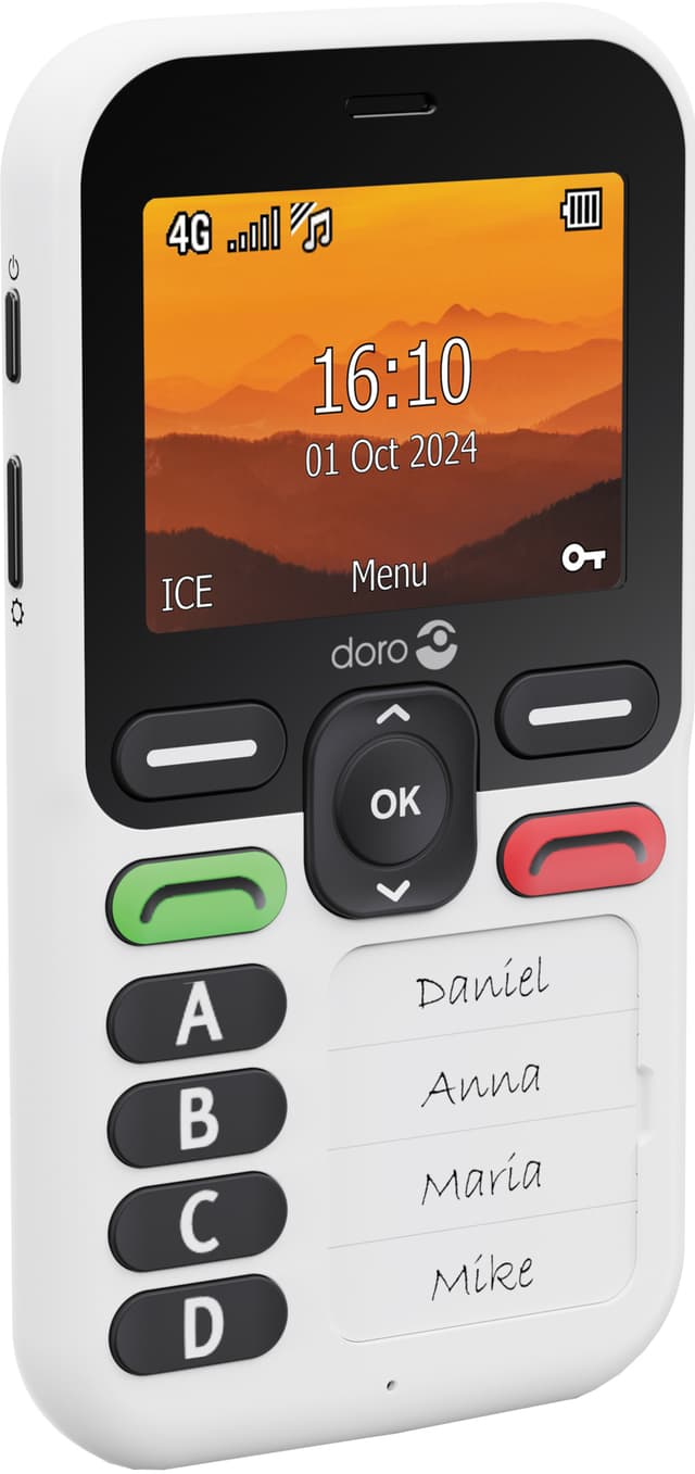 Doro Leva X10 mobiltelefon (hvid/sort)