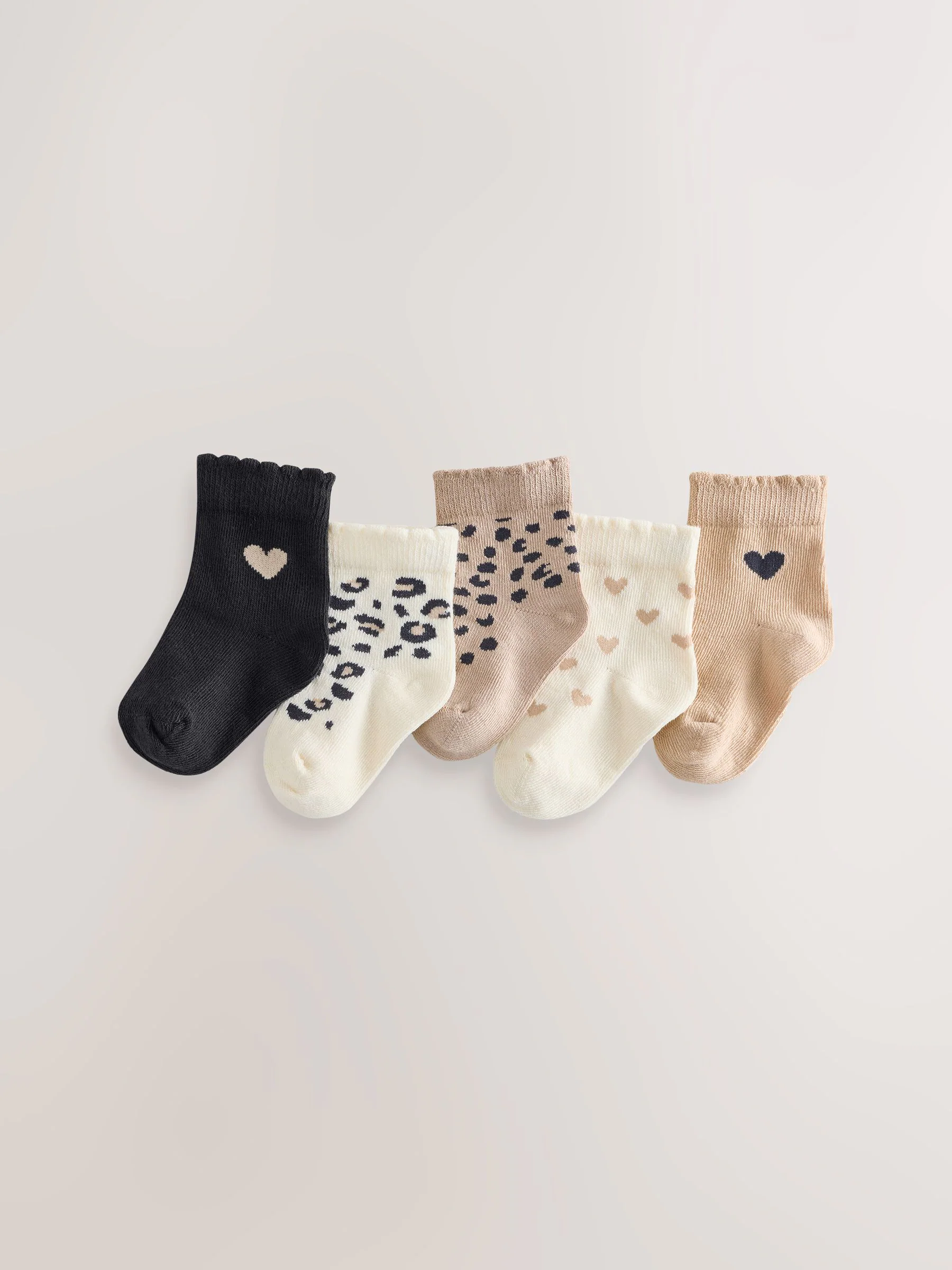 Monochroom - Verpakking van 5 paar babysokken (0 mnd-2 jr)