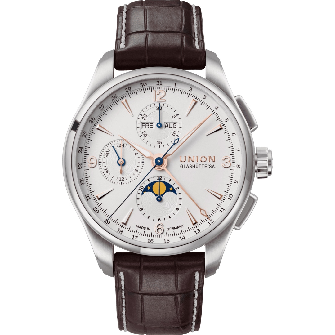 Union Glashütte Belisar Chronograph Mondphase Weiss 42mm