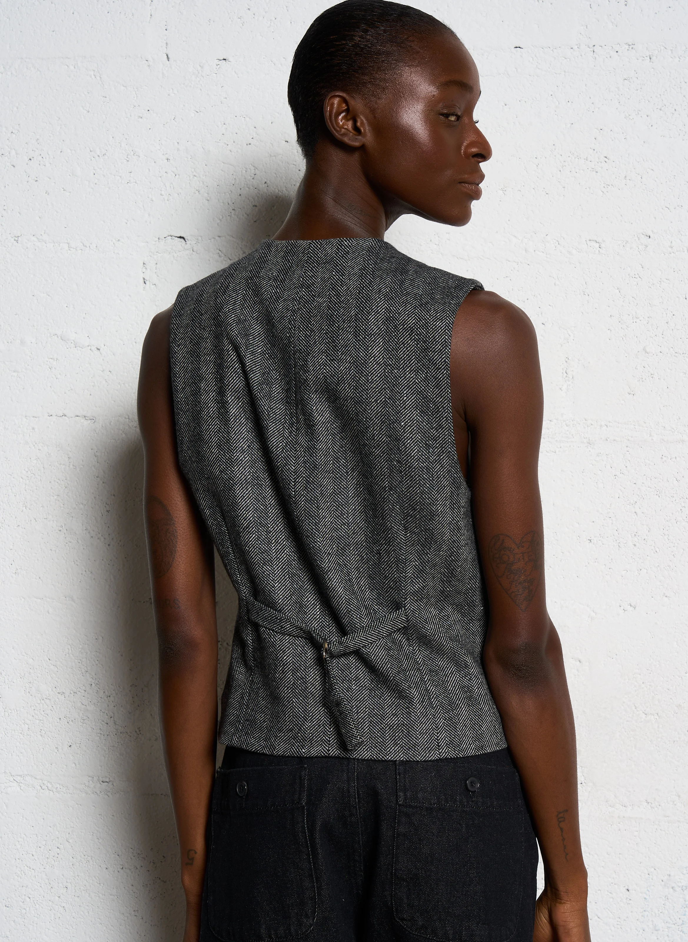 VALET - Gilet col V en laine mélangée | Gris