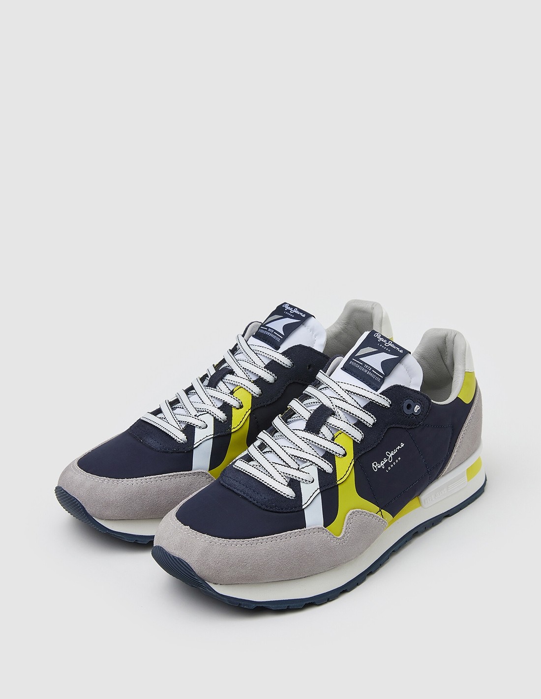 pepe jeans baskets de ville homme brit man gris/bleu